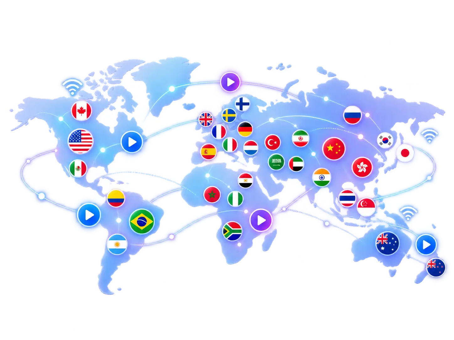 Mapa mundial de canales para Viral IPTV España